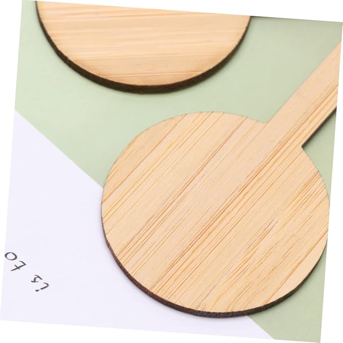 Kisangel 40pcs Miniature Plant Labels t Shape Plaque Ornaments for Gardening Easy Insertion Decorative Sign Round Design for Nursery Use