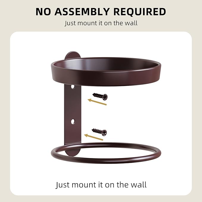 Metal Wall Plant Holder for Indoor Plants, Modern Stylish Wall Decor, Space-Saving Vertical Shelf for Home, Garden & Office 3 Pack Coffee