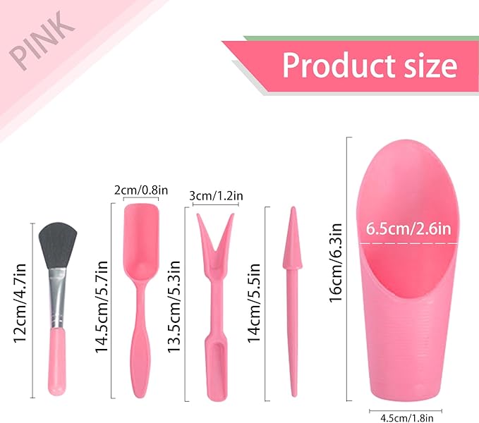 Mini Succulent Tools, 5Pc Succulent Planting Tools Kit for Indoor Planting, Succulent Gardening Tools for Digging, 2 Colors Shovel Scoop Bucket Spoon Brush Outdoor Plant Care (Pink)