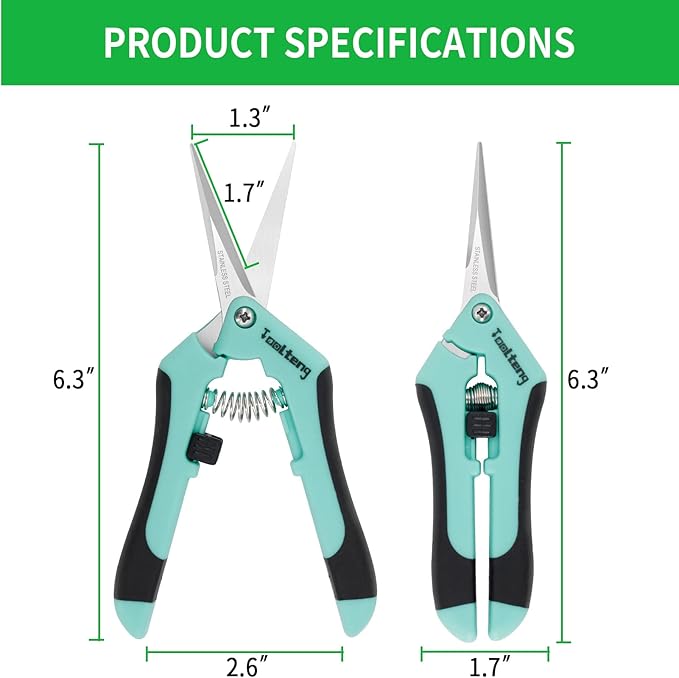 1 Pack Pruning Shears, Garden Trimming Scissors, Gardening Hand Pruning Snips, Titanium Coated Precision Bonsai Pruning Shears, Convenient and Efficient Flower Cutters (Blue)