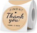 Khaki Round Thermal Labels 3 Inch Vinyl Circle Waterproof Direct Printer Sticker Self-Adhesive Perforated Name Tag for Logo DIY QR Design Office Address 500 PCS