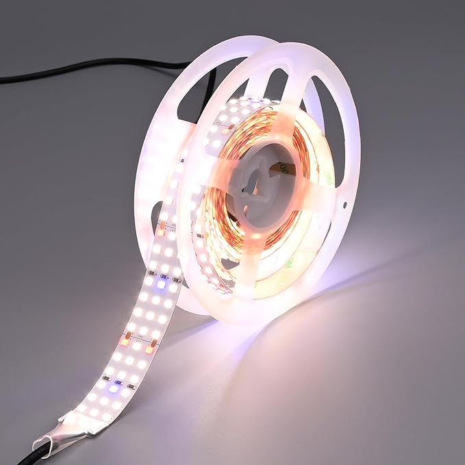6.6FT LED Plant Grow Light, 840LEDs Full Spectrum Grow Lamp with High PPFD, 24V 55W Cuttable Plants Growing Light Strip Flexible Self Adhesive for Seedlings Veg Flower