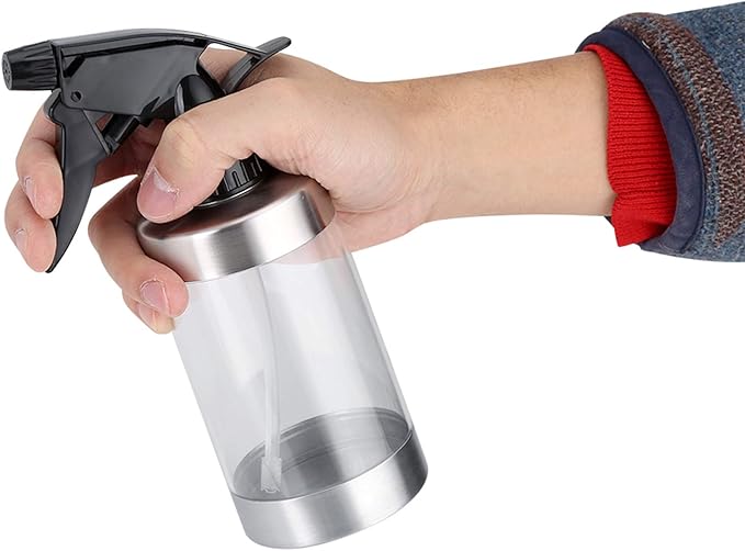 Garosa Fine Mist Spray Bottle 350ml Stainless Steel & Acrylic Water Mister for Indoor Plants Houseplants and Flowers Refillable Plant Misting Bottle