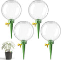 4-Pack 17.5oz Self Watering Globes with Covers – Automatic Plant Watering Bulbs, Slow-Release Irrigation Spikes for Indoor/Outdoor Potted Plants, Vacation Watering System, Top-Fill, Fits Most Pots