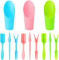 12 pcs Plastic Succulent Soil Scoop,Succulent Care Plastic Kit, Colorful Mini Garden Tool Set for Flower Succulent Planting,Transplanting,Weeding (Multicolor Series)