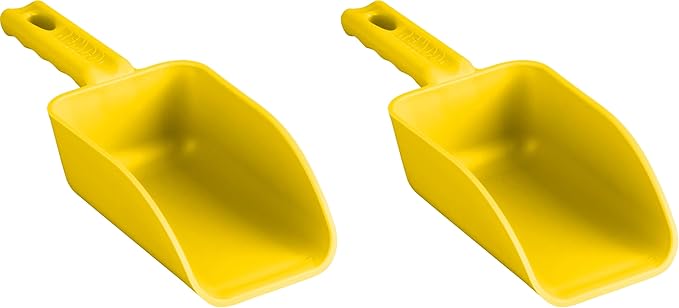 Vikan Remco 63006 Color-Coded Plastic Hand Scoop - BPA-Free Food-Safe Kitchen Utensils, Restaurant and Food Service Supplies, 16 oz, Yellow (Pack of 2)