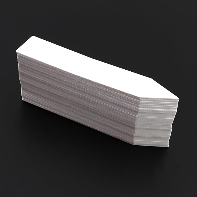 Quluxe 200 Pcs 4" Plastic Nursery Plant Labels Stakes Name Tags White Planting Sticks for Outdoor Garden