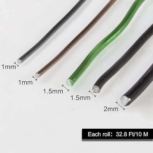 Aluminum Bonsai Training Wire Bonsai Tree Wire 1mm/ 1.5 mm/ 2mm Bonsai Wire Cutter Flower Pot Hole Mesh Pad Bonsai Wire for Bonsai Tool Kit and Bonsai Trees Bonsai Wire