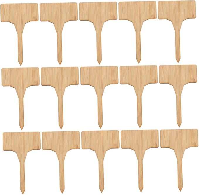 Kisangel Sets Succulent Plant Markers t Shape Thicken Bamboo Sturdy Seedling Label Sign for Outdoor Garden Pcs
