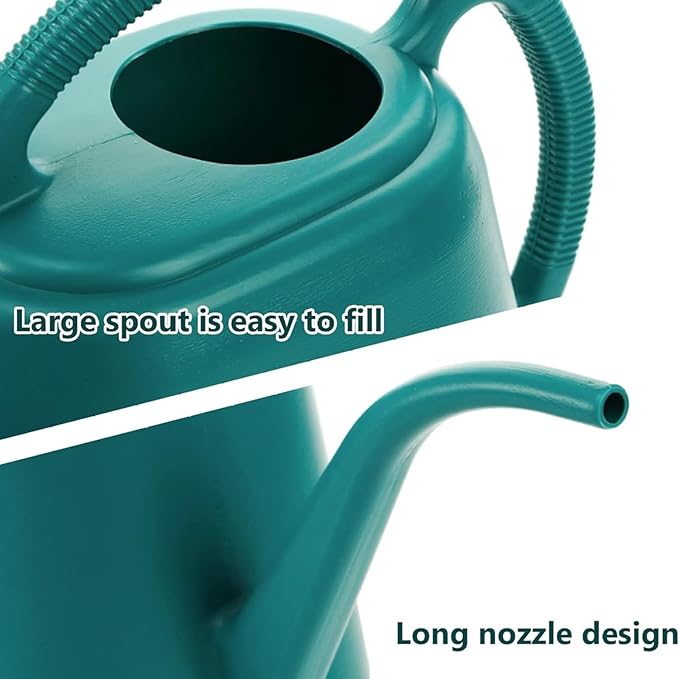 Watering Can 1 Gallon with Comfortable Handle, Flower Patterns Watering Can Indoor Plants, Plastic Long Spout Watering Can for House Plants Succulent Bonsai Garden Flower Outdoor (Red)
