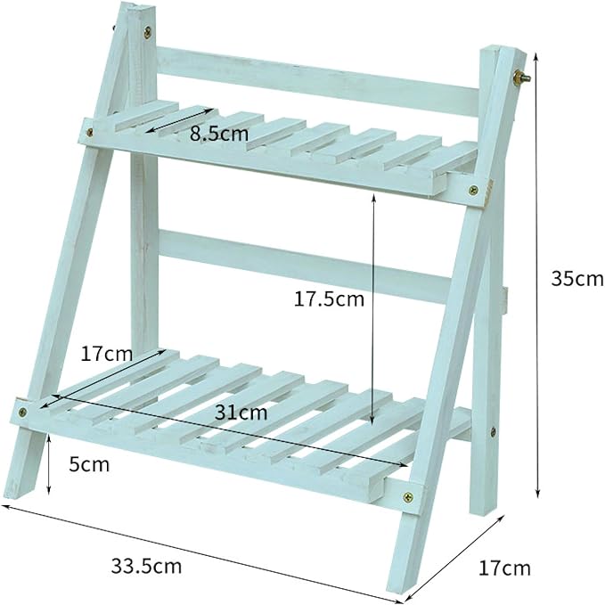 2 Tiers Plant Stand Bamboo, Tabletop Bamboo Succulent Plant Stand for Window Sill Plant Shelf, Rack Flower, Pot Holder, Desk Tiered Succulent Pot Holder(Green)