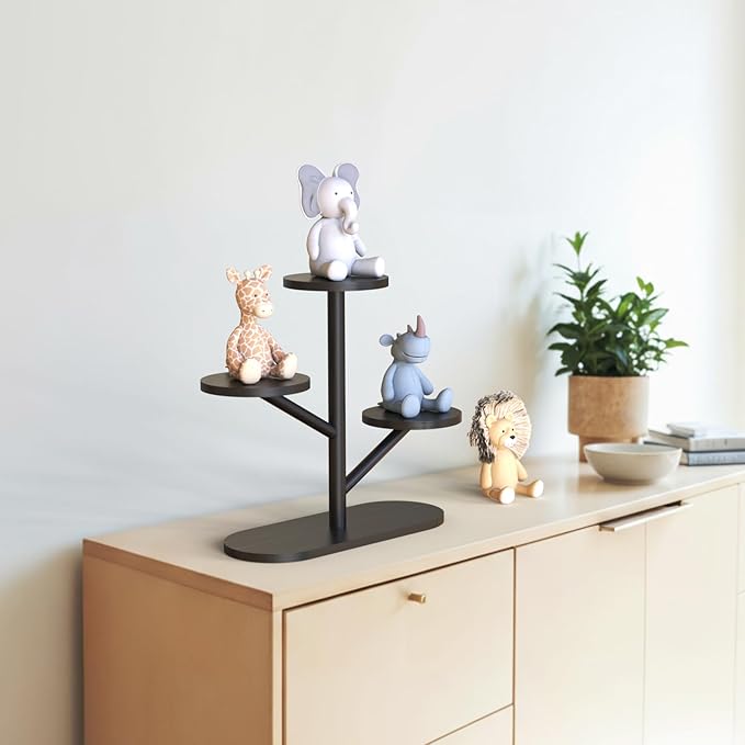 NiHome Tree-Shaped Bamboo Display Stand for LEGO Botanical Collection Sets, Multi-Tier Showcase Figurine Display Shelf Riser for Collectibles and Room Decor, Perfume Riser Holder, Tabletop Plant Stand