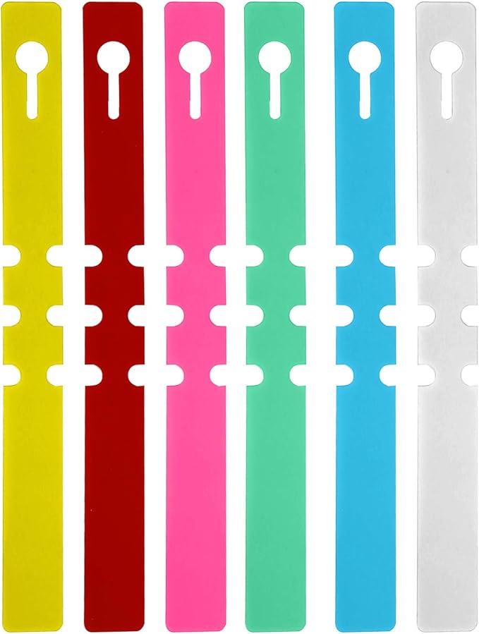 KINJOEK 1200 PCS 6 Colors Plant Labels, 8 Inch PVC Waterproof Plant Tags,Lock and Loop Plant Tags for Garden Adjustable