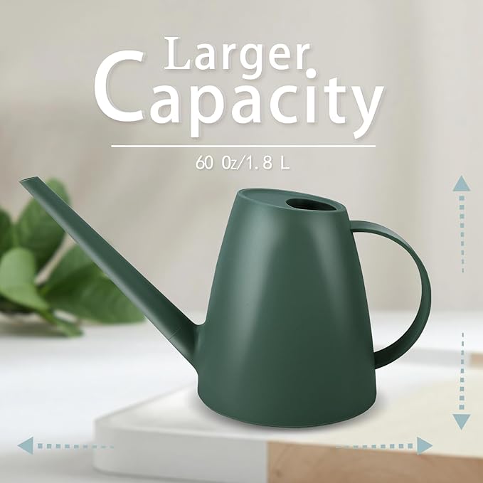 Watering Can for Indoor Plants, Small Watering Cans for House Plant Garden Flower, Long Spout Water Can for Outdoor Watering Plants 1. 8L 1/2 Gallon (Dark Green)