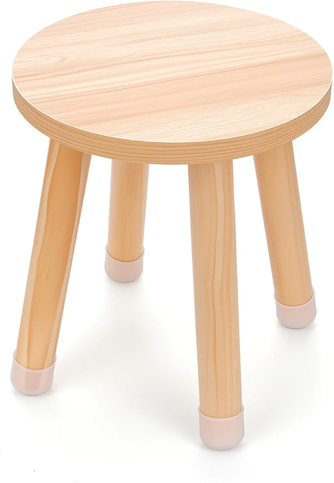 Wooden Step Stool for Kids, Solid Kids Chairs Perfect Matched Sensory Table，10 Inch Multi-Purpose Toddlers Plant Stool(Natural, 1 Pack)