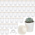 Ziliny 150 Pcs Self Watering Pots Self Watering Planters for Indoor Planters Plastic Garden Flower Pots with Level Indicator Vents for Herbs (3 Inch)