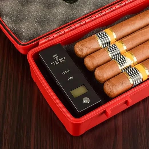 Digital Cigar Humidity Meter Portable Electric Moisture Guage Tester Reader Humidor Hygrometer Needle LCD Display Smoking Tobacco Accessories Gifts