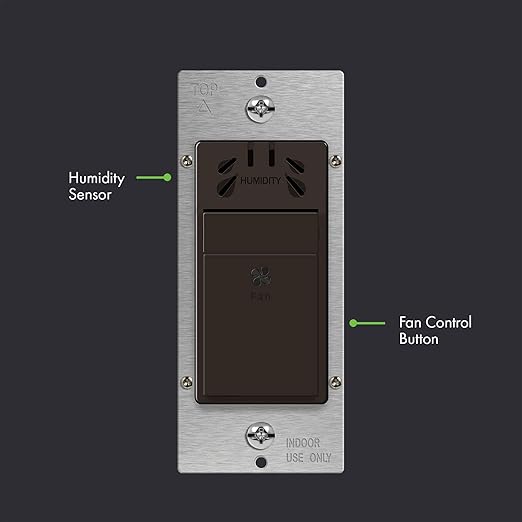 TOPGREENER Humidity Sensor Switch, New Model, Air Moisture Detection for Ventilation Fan, Bathroom Fan Automated Control,Neutral Wire Required, UL Listed, TDHS5-BR, Brown