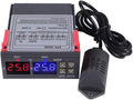 STC-3028 AC 110-220V 10A Digital Temperature Controller Dual Display Thermostat Thermoregulator Heating Cooling Switch Digital Hygrometer with SHT20 Probe (AC 110-220V)
