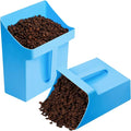 Relaxweex 2 Pcs Large Feed Scoop 128 oz Plastic Utility Grain Bird Seed Scoop Ice Seed Enclosed Bucket Shovel with Side Handle for Horse Chicken Livestock Animal Dry Food Restaurant Kitchen(Blue)