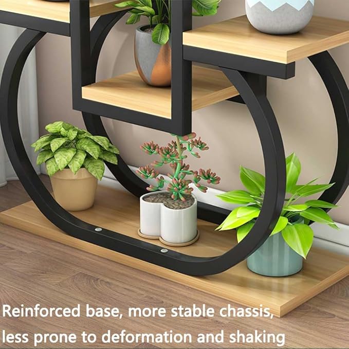 4 Tier Plant Stand Indoor, Multi Layered Iron Flower Pot Racks for Plants Multiple, Large Metal Tall Curved Oval Plant Shelf, Multiple Organizer for Garden Patio Lawn Balcony Office