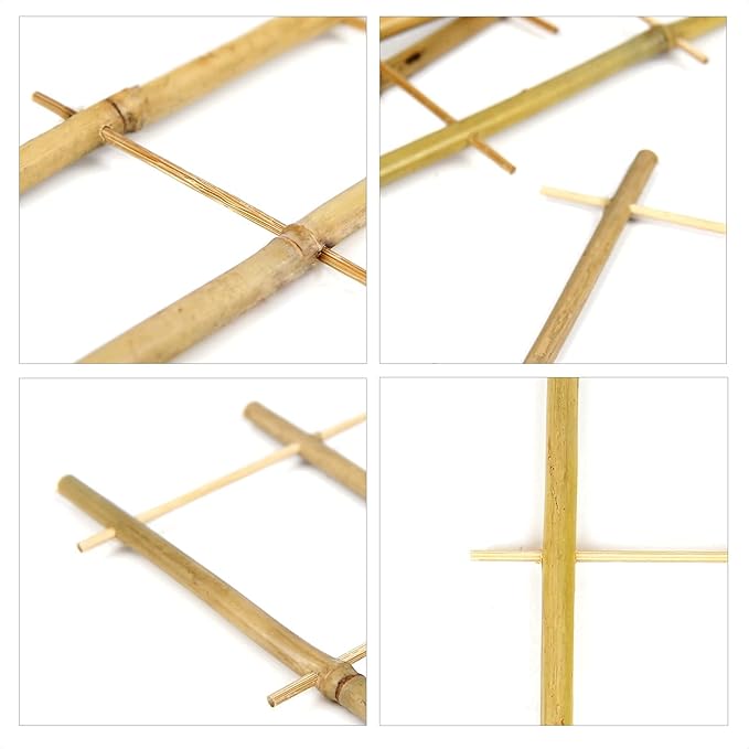 Cambaverd Bamboo Trellis, 16in Ladder-Shaped Trellis for Potted Plants, 3 Pack for Climbing Plants Indoor