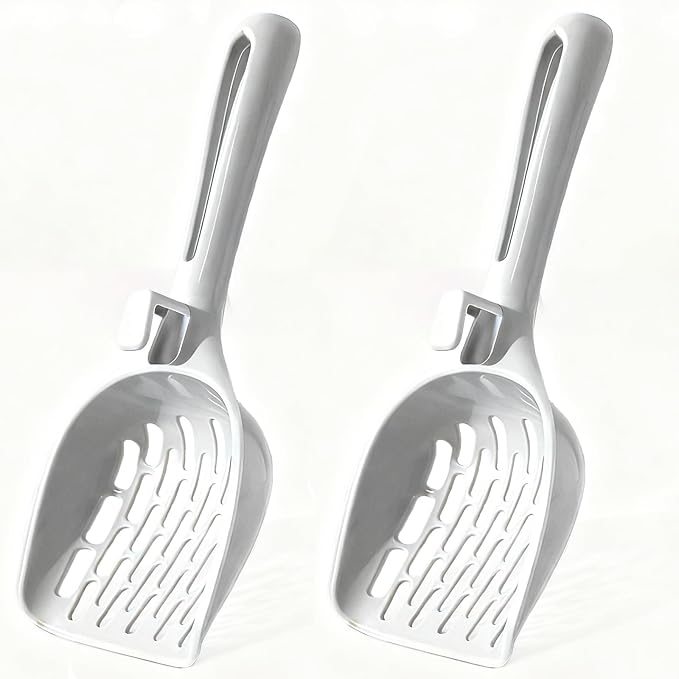 Cat Litter Scoop, 2PACK Litter Sifter Scoop with Hollow Grid for Pine Pellets,ABS Plastic Kitty Litter Scooper