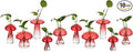Glasseam Mushroom Plant Propagation Stations: Red Glass Terrarium Jar Set of 10 Cute Planters for Indoor Plants Mini Propagate Station Unique Christmas Birthday Gifts for Women Home Office Decor