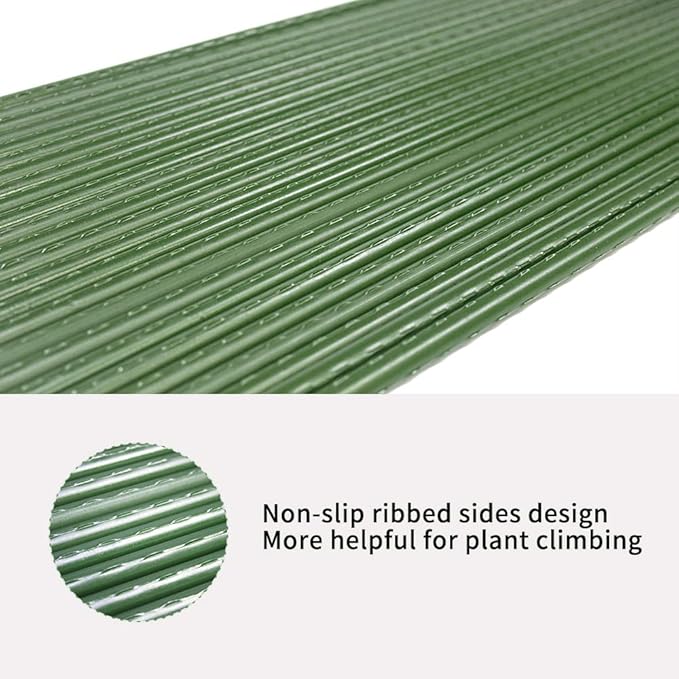 Garden Stakes Sturdy Metal Fence Post 5 Ft Plastic Coated Steel Plant Sticks for Tomatoes,Trees,Cucumber,Fences,Beans,Pack of 50