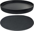 Yukfona Ceramic Plant Saucer Pot Tray 12 Inch, Planter Saucers 4 5 6 7 8 9 10 11 12 Inch for Indoors Outdoor, Durable Sturdy Flower Drainage Tray for Glazed Pots Base (12.5 Inch-Black)