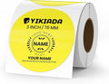 Yellow Circle Thermal Labels Vinyl 3 Inch Self-Adhesive Round Stickers Roll Waterproof Printer Decals Name Tag for QR Code DIY Office Address 500 PCS