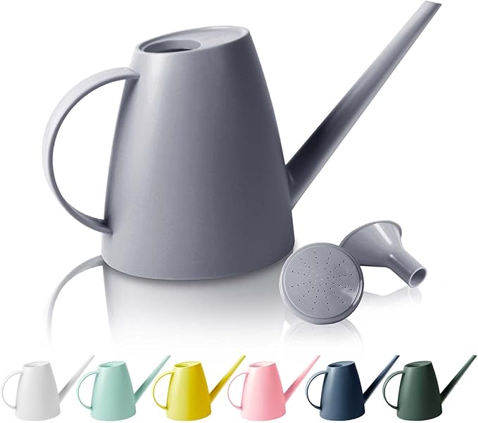Watering Can for Indoor Outdoor Plants, Modern Small Watering Cans with Removable Nozzle, Long Spout Watering Can for Indoor Bonsai Plants Garden Flowers 1/2 Gallon 1.8L 60OZ