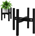 Rnined Adjustable Plant Stand Indoor,Bamboo Mid Century Modern Plants Stands, Stable Plant Holder,Fit 8 9 10 11 12 inch Pots (Pot & Plant Not Included)(Black)