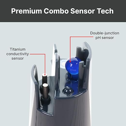 Apera Instruments AI104G GroStar Series GS4 pH/EC/500ppm/700ppm Combo 5-in-1 Pen Tester Kit with Replaceable Double-Junction pH/EC Probe for Hydroponics Water Quality Testing, Gen II