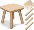 Wooden Step stools, Plant stools, Small Wooden stools with Four Detachable and Assembled Legs,offering Good Balance. (Wood Tone)