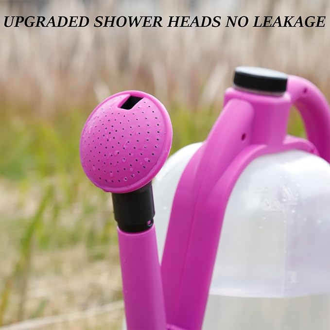 4L Foldable Watering Can with Rotating Nozzle & Long Spout for Plants, Indoor Outdoor Gardening, Clear Plastic-Purple