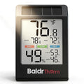 BALDR Indoor Thermometer Hygrometer, Solar Power with Battery Backup, Large Display, Daily Max/Min & Comfort Indicator Humidity Meter（Black）