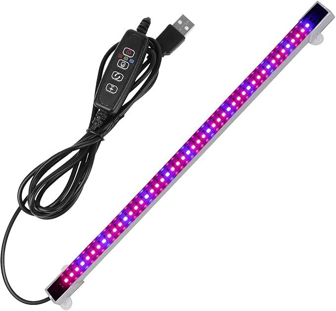 Sondiko LED Grow Light Strip, Auto On&Off Every Day Grow Light with Upgraded Controller, 48 LEDs, 4 Dimmable Levels for Indoor Plants