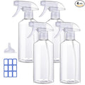 JohnBee Plastic Spray Bottle (4 Pack, 16 Oz) Heavy Duty Spraying Bottles Leak Proof Mist Empty Water Bottle for Cleaning Solution Planting Pet with Adjustable Nozzle Weighing Scientific