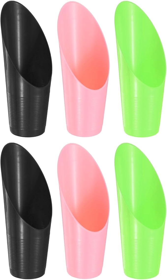 M METERXITY 6-Pack Bonsai Soil Scoops, Plastic Garden Soil Scoops Bucket Shovel Potting Scoopers for Transplanting/Flower/Plant Succulent, Colorful Small Gardening Tools [Green, Pink, Black]