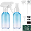 Tecohouse Glass Spray Bottles 4 oz, 2 Pack Spray Bottles for Hair Empty Refillable Fine Mist Sprayer with Labels, Funnel, Pipettes Blue
