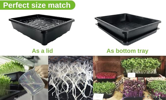 BeGrit Soil Blocking Trays 15x12 inch 5 Set/10 pcs Mesh Bottom Seed Starter Trays for Seedling, Microgreen, Soil Blocks, Wheatgrass