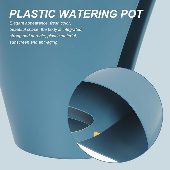 INOOMP Long Spout Watering Can with Handle 2l Plastic Watering Pot for Indoor and Outdoor Plants Gardening Tool Navy Blue