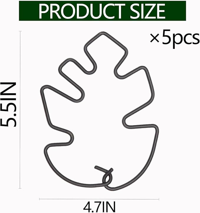 Yohsnor Monstera Plant Stem Support Set of 5 - Durable Stabilizers for Monstera and Climbing Plants - Ideal for Plant Lovers and Garden Care