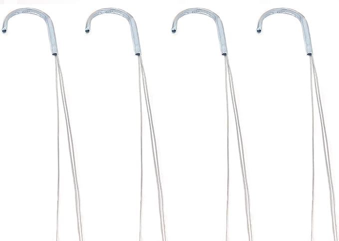 4 Pack 21" 3 Strong Wire Steel Hook Hanger, Gardening Indoor Outdoor Patio Hanging Basket Use (4Pack 21" - 3 Wire)