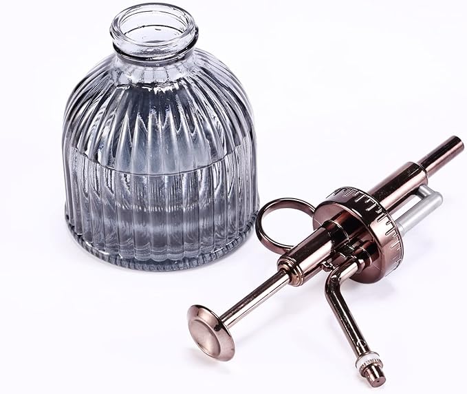Glass Plant Mister, 6.5" Green Glass Water Spray Bottle with Gold Top Pump, Small Plant Sprayer for Indoor Outdoor Houseplants
