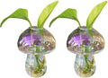 Wall Hanging Mushroom Vase, Small Plant Propagation Station Mushroom Glass Planter Terrarium Indoor Hydroponic Flower Holder for Elegant Home Decor Thanksgiving Gifts, Colorful, 2 PCS