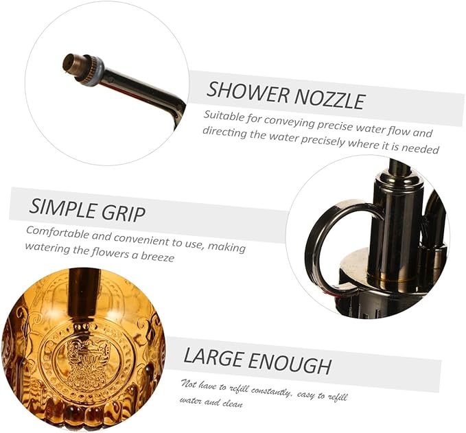Mikikit Embossed Glass Water Sprayer Bottle Misting Sprinkler for Lawn Plant Watering Device