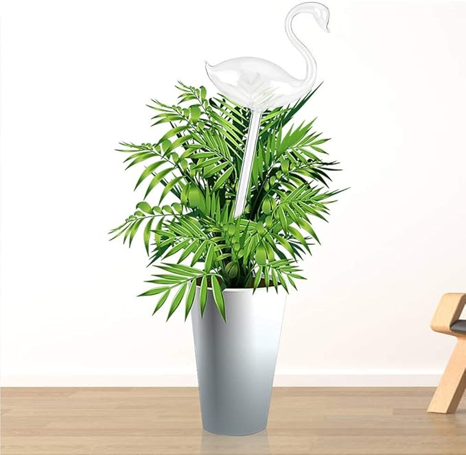 RainbowBaby Plant Waterer, Self Watering Globes, Hand Blown Transparent Mini Clear Aqua Bulbs (Butterfly Shape)
