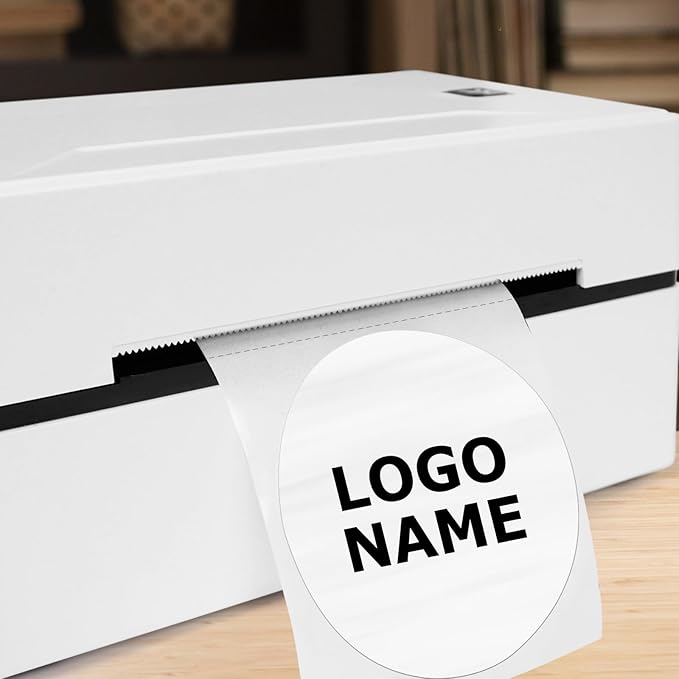 White Circle Thermal Labels Vinyl 3 Inch Self-Adhesive Round Stickers Roll Waterproof Printer Decals Name Tag for QR Code DIY Office Address 500 PCS